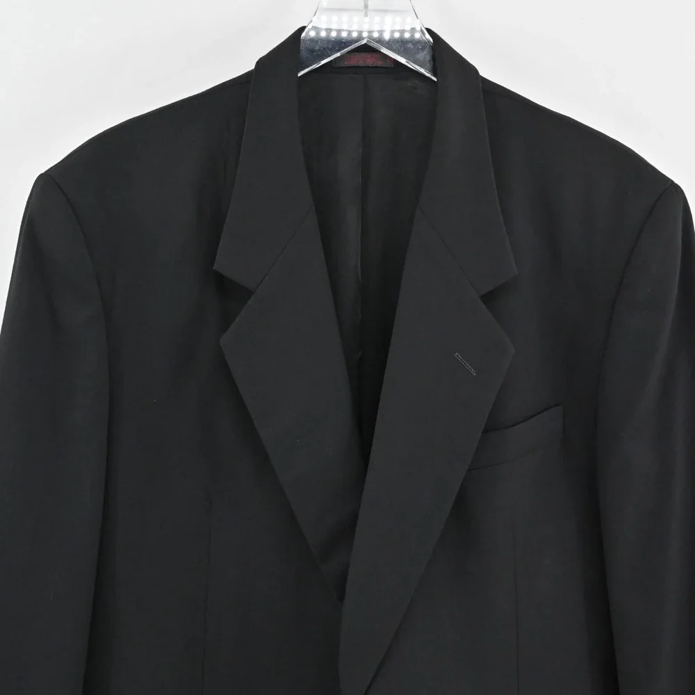 JEAN PAUL GERMAIN Mens Wool Blazer Size 42R Black Classic Single Breasted Jacket